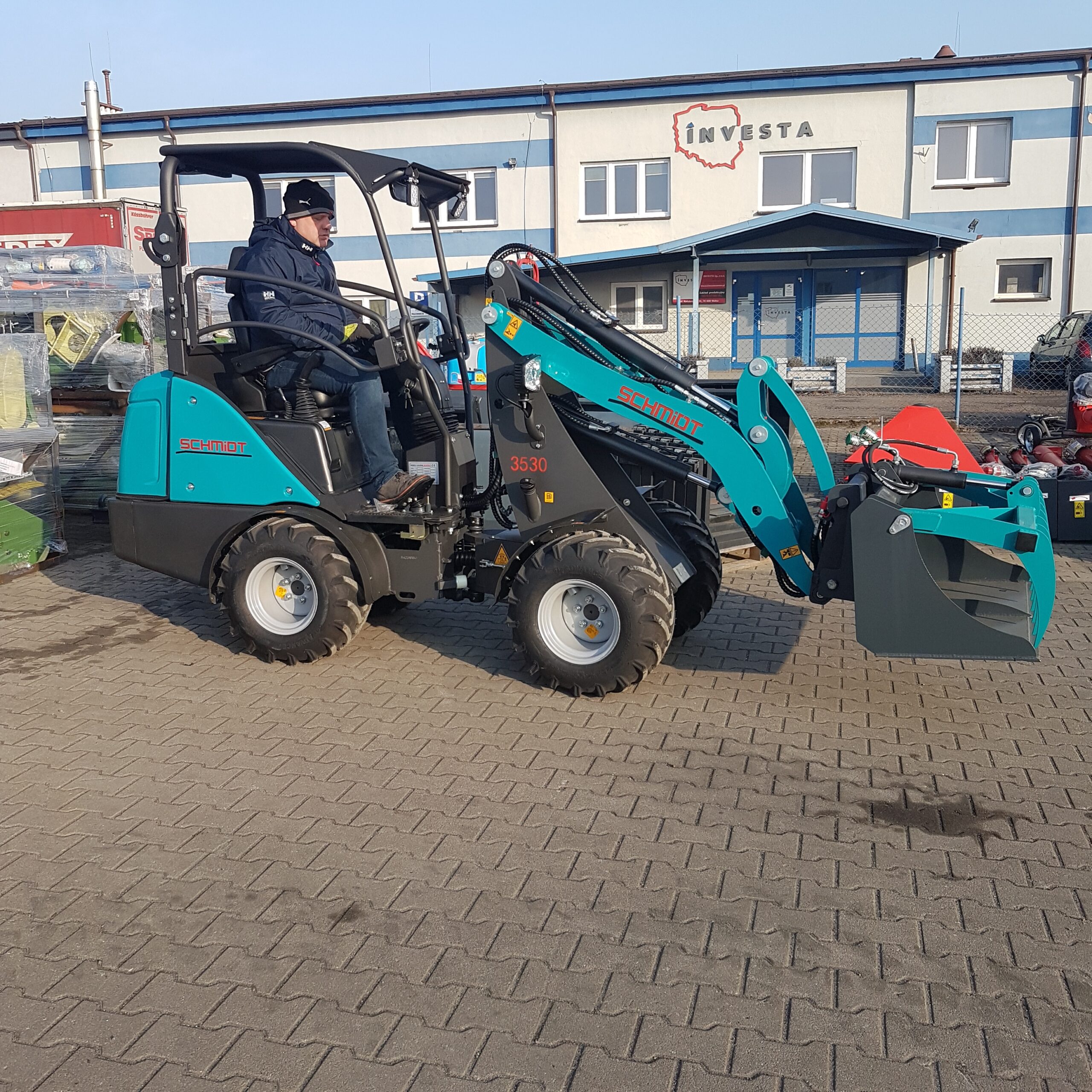 MINI ładowarka SCHMIDT 3530 z łyżko-krokodylem, kabina otwarta, silnik Kubota ,ramię 290 cm - obrazek 2